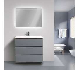 Edison 35.5" Single Bathroom Vanity Set Glossy Iron Grey TN-ED900-HGIG