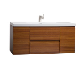 47" Angela Wall Mounted Modern Single Vanity Teak TN-AG1200-TK