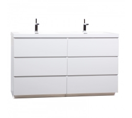 CBI Edison 59 Inch Double Modern Bathroom Vanity Glossy White TN-ED1500D-HGW