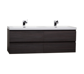 Angela 59" Contemporary Double Wall Mounted New Ebony TN-AG1500D-NE