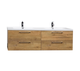 Camino 67" Modern Double Vanity Set Wall Mount in Teak TN-A1710-TK