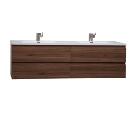 Angela 71" Contemporary Double Wall Mounted Walnut TN-AG1800-1-WN7