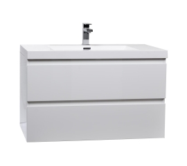 Buy Angela 35.4" Wall-Mount Bathroom Vanity in High Gloss White TN-AG900-1-HGW  - Conceptbaths.com Free Shipping