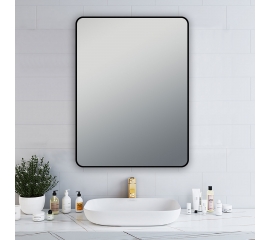 24" black wall mirror