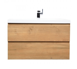 Angela 35.4" Wall-Mount Bathroom Vanity , Natural Oak TN-AG900-1-NO