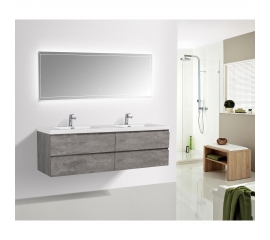 Angela 72" Contemporary Double Wall Mounted Cement Grey TN-AG1800-1-CG