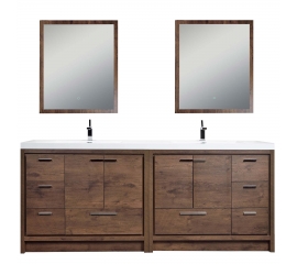 Enna 70.8" Free Standing  Double Sink Bathroom Vanity , Rosewood