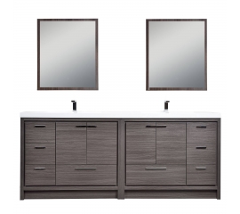 Enna 83.4" Free Standing Bath Vanity with Double Sink, Char Oak TN-LA2120-CO