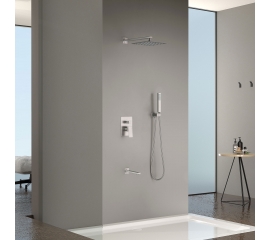 Essence Hardware Trinity River Shower System with Rainfall Shower ,Handheld and Tub Spout - Brushed Nickel
