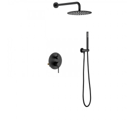 Essence Hardware Pacifica  2-way Shower Set, Round Black Brass Shower Head