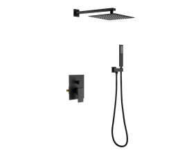 Essence Hardware Mercer Pressure Balance Shower Set with Rainfall and Handheld, Matte Black