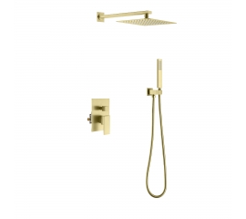 Essence Hardware Mercer Pressure Balance Shower Set with Rainfall and Handheld, Brushed Gold