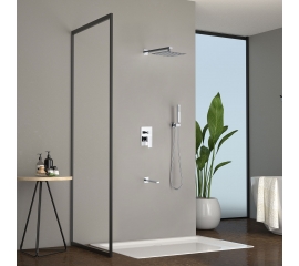 Essence Hardware Trinity River Shower System with Rainfall Shower ,Handheld and Tub Spout - Chrome