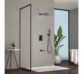 Essence Hardware Trinity River Shower System with Rainfall Shower ,Handheld and Tub Spout -Matte Black