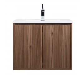 Alisson 27.6" Wall-Mount Bathroom Vanity, Walnut