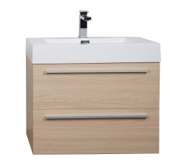27" Wall Mounted Bathroom Vanity, White Oak