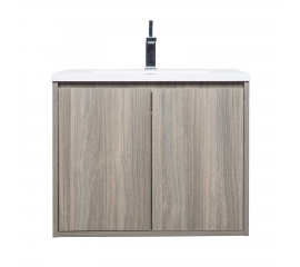 Alisson 27.6" Wall-Mount Bathroom Vanity, Maple Grey