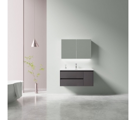 Andes 41.9" Wall-Mount Bathroom Vanity in Taupe Brown with White Vanity Top TN-AD1065L-TB