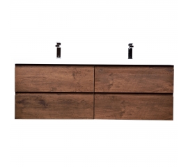 Angela 48" Contemporary Double Wall Mounted Bathroom Vanity, RosewoodAngela 48" Contemporary Double Wall Mounted Bathroom Vanity, Rosewood
