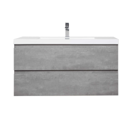 Angela 42 Inch Wall-Mount Bathroom Vanity, Cement GreyAngela 42 Inch Wall-Mount Bathroom Vanity, Cement Grey