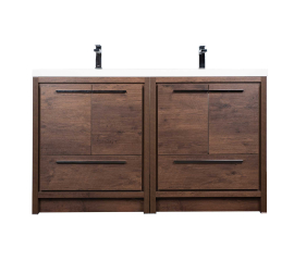 Enna 60" Free Standing Bath Vanity with Double Sink,Rosewood