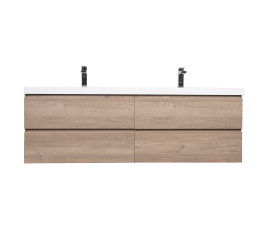 Angela 63" Wall-Mount Bathroom Double Vanity, Red  Oak TN-AG1600-RO