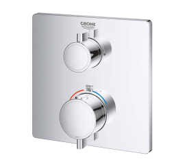 GROHTHERM 24111000 DUAL Dual Function 2-Handle Thermostatic Valve Trim StarLight Chrome