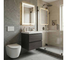 Angela  23.5 inch Wall-Mount Bathroom Vanity Char Oak TN-AG600-CO