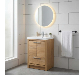 CBI Enna 23.5-inch Modern Bathroom Vanity in Rough Natural Oak  TN-LA600-NRO