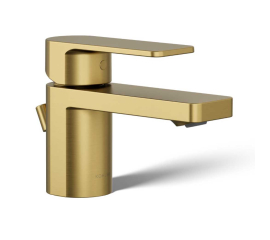 Kohler Parallel® Single-Handle Bathroom Sink Faucet in Vibrant Brushed Moderne Brass