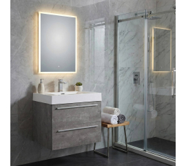 27 INch Wall Mounted Bathroom Vanity, Cement Grey