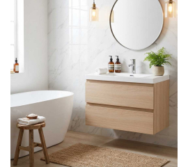 Angela 30" Wall-Mount Bathroom Vanity ,White Oak TN-AG750-WO