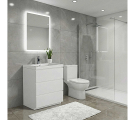 Buy Edison 29.5 Inch Single Bathroom Vanity Set in High Gloss White TN-ED750-HGW  - Conceptbaths.com