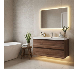 Buy Angela 42" Wall-Mount Bathroom Vanity Walnut TN-AG1065-1-WN- Conceptbaths.com Free Shipping