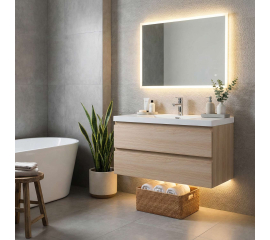 Angela 36" Wall-Mount Bathroom Vanity , White Oak TN-AG900-1-WO