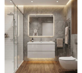 Buy Angela 42" Wall-Mount Bathroom Vanity High Gloss White TN-AG1065-1-HGW  - Conceptbaths.com Free Shipping