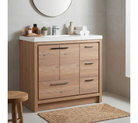 Enna 36 Inch Modern Bathroom Vanity in ,Natural Oak