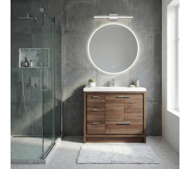 CBI 36  Inch Modern Bathroom Vanity TN-LA900L-WN, Walnut