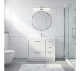 ConceptBaths 42 Inch Enna Hight Gloss White Modern Bathroom Vanity, Gloss White TN-LA1065R-HGW