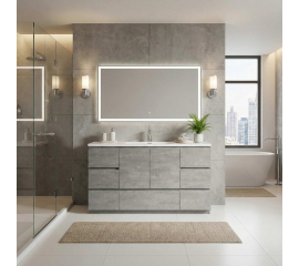 CBI Edison 60 Inch Single Modern Bathroom Vanity , Cement Grey TN-ED1500S-CG