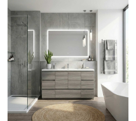 CBI Edison 60 Inch Single Modern Bathroom Vanity Maple Grey TN-ED1500S-MPG