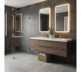 Andes 72" Contemporary Double Wall Mounted , Rosewood  TN-AD1800-RW