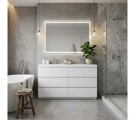 CBI Edison 72 Inch Double Modern Bathroom Vanity, Glossy White TN-ED1800D-HGW