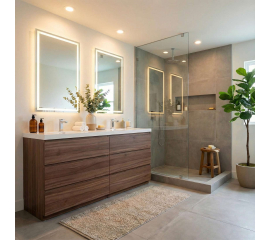 CBI Edison 72 Inch Double Modern Bathroom Vanity Walnut TN-ED1800D-WN