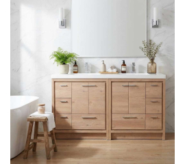 Enna 72  inch  Free Standing Bath Vanity with Double Sink, Red Oak