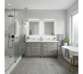 Enna 72" Free Standing Bath Vanity with Double Sink, Maple Grey TN-LA1800-MPG