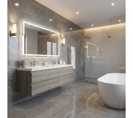 Angela 60" Contemporary Double Wall Mounted  Bathroom Vanity TN-AG1500D-MPG, Maple GreyAngela 60" Contemporary Double Wall Mounted  Bathroom Vanity TN-AG1500D-MPG, Maple Grey