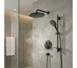 GROHE 291372430 THERMOSTATIC 2 WAY SHOWER SET WITH SHOWER HEAD AND HANDSHOWER MATTE BLACK