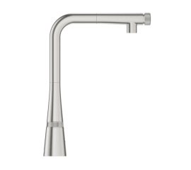 GROHE ZEDRA 31559DC2 GROHE Zedra SmartControl Pull-Out Single Spray Kitchen Faucet 1.75 GPM (6.6 L/min) GROHE SuperSteel InfinityFinish