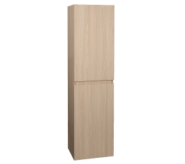 White Oak bathroom wall cabinet with soft-closing handleless doors